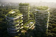 景观设计房地产楼盘鸟瞰摄影图