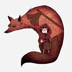 狐狸和小红帽免抠素材 免费下载 页面网页 平面电商 创意素材 png素材