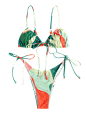 ZAFUL Bowknot Colorblock Tie Side String Bikini Swimwear   BLUE COFFEE GREEN LIGHT BLUE LIGHT PINK MULTI MULTI-A MULTI-B MULTI-C ORANGE : [44% OFF] 2022 ZAFUL Bowknot Colorblock Tie Side String Bikini Swimwear In GREEN | ZAFUL    A thong bikini featuring 