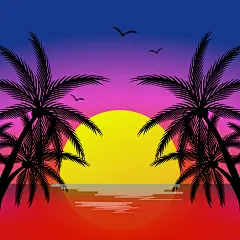 热带海滨日落美景