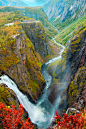 沃灵瀑布瀑布，卑尔根， 挪威 