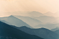 Ottohaus mountain ridge sunlit on a misty morning