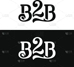 B2B会徽矢量设计模板上的黑白