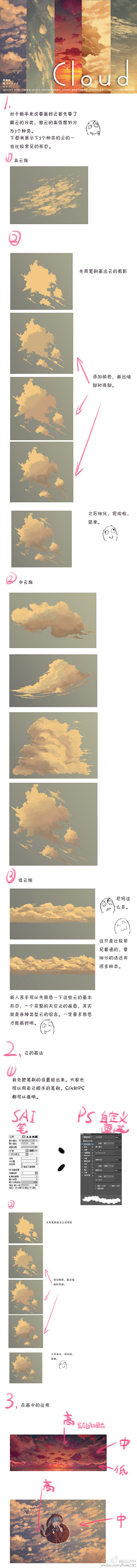 转载绘画技巧-云的画法