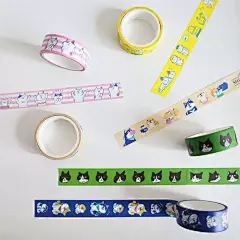 韩国huginn同款可爱奶牛猫黑猫手绘风格和纸胶带手帐diy素材贴画-淘宝网