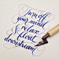 Copperplate calligraphy | Turn off your mind, relax and float downstream | The Beatles, Tomorrow Never Knows