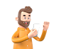 Man watching presentation in mobile 玩手机 看手机 短信 微信 信息