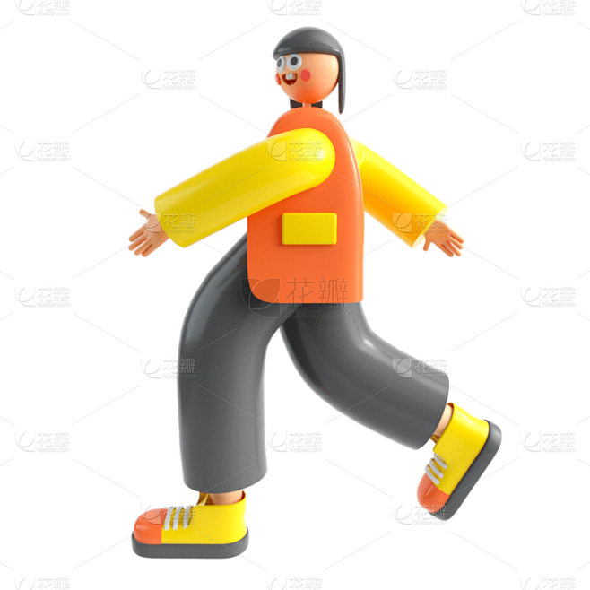 C4D-人物插画素材贴纸