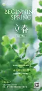 立春美业门店节气祝福软营销全屏竖版海报长虹玻璃实景清新风