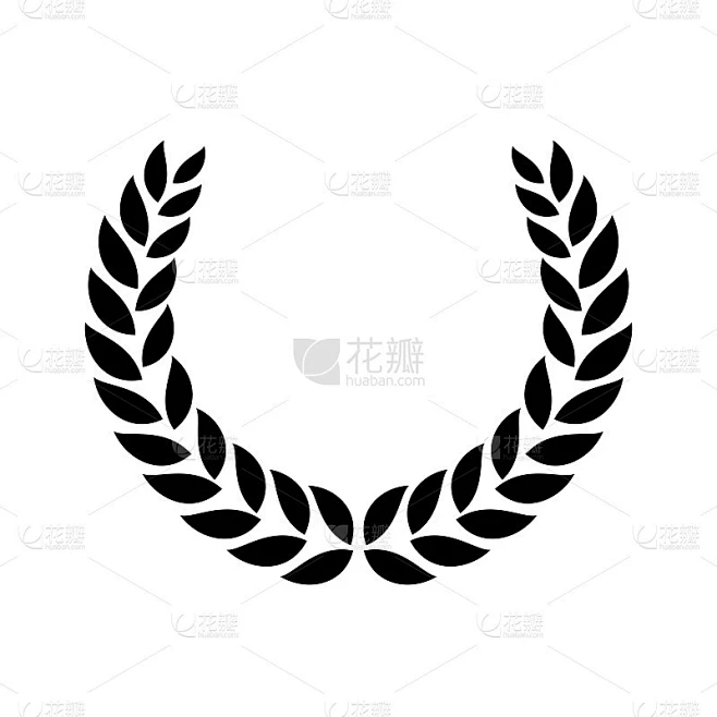 月桂花环剪影集。桂冠。向量素材-花瓣网