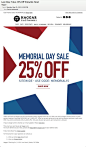 Memorial Day Sale Email, May 25
