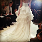 Reem Acra ruffled wedding dress