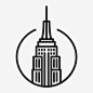 纽约城市帝国大厦图标_88ICON https://88icon.com 纽约 城市 帝国大厦 地标 摩天大楼 塔楼