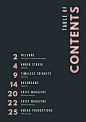 Pastel Pink Typography Portfolio General Table of Contents