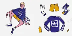 卡通美国男孩 创意素材