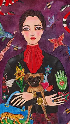 Helen Downie为GUCCI所画的壁纸|壁纸_新浪网