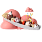 Demetres Summer Menu : We designed menu art and character illustrations for a deserts restaurant in Canada using 3D tools like Cinema4D and After Effects. The isometric inspired CGI designs told short stories about the restaurant's values and thirtieth an