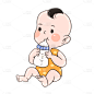 手绘-新生儿辅食动作元素