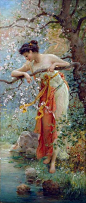  Art painting  Hans Zatzka, 1859-1949, Spring Beauty