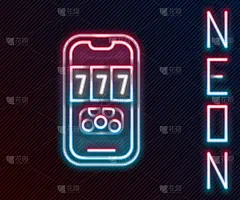 发光的霓虹灯线赌场扑克比赛邀请图标孤立的黑色背景。赌场的名片。色彩斑斓的轮廓的概念。矢量图