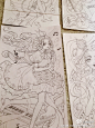 水彩画 手绘 插画 女孩 作者微博by 森眠子 清新 少女心  花 童话 线稿 步骤 