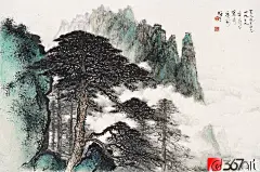 著名画家黎雄才山水画作，萧然独往，风格独特
黎雄才(1910~2001)，广东省肇庆人，祖籍广东省高要。当代国画家、美术教育家，岭南画派卓有成就的代表人物。擅长巨幅山水画，精于花鸟草虫，画作气势浑厚，自具风貌，被评论界称为&quot;黎家山水&quot;。