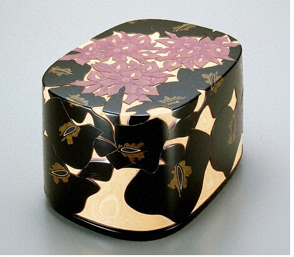 漆艺雕漆布袋葵文手箱手工民间传统非遗漆器日本