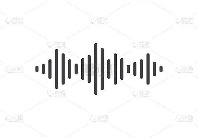 声波图标。白色背景上的声波形式。声音和音乐音频概念。矢量图