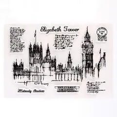 硅胶透明印章手帐复古图标DIY装饰建筑欧洲街景字母可爱文具印章-淘宝网