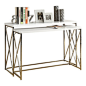 Monarch Specialties - Selma Nesting Console Tables, Glossy White and Chrome, Set of 2 - Console Tables