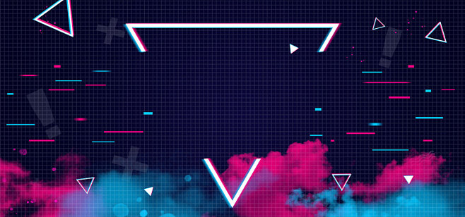 双十二炫酷抖音故障风渐变狂欢banner...