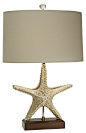 Coastal Natural Light Standing Star Sailcloth Table Lamp - contemporary - table lamps - Lamps Plus