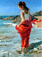 Volegov, Vladimir (b,1957)- Shore, Red, III