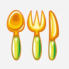 黄色的刀叉勺免抠素材_新图网 https://ixintu.com PNG 刀子 勺子 叉子 黄色