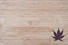 红色的枫叶在木头上