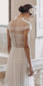 divine atelier 2020 bridal illusion cap sleeves high neckline sheer bodice pleated skirt soft a line wedding dress sheer back (2) zbv