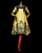 House of Dior (French, founded 1947). John Galliano (British, born Gibraltar, 1960). Dress, autumn/winter 1998–99 haute couture. Yellow silk jacquard embroidered with polychrome silk and gold metallic yarn. Courtesy of Christian Dior Couture | Photography