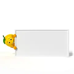 拿着白板的柠檬