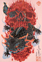日本艺术家，Kenta Torii ​山海经异兽插画——（今日插画）