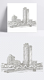 城市高楼简笔画|城市,高楼,简笔画,装饰图案,简约风格,线条,楼房简笔画,卡通元素,手绘/卡通
