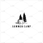 camping logo design template idea