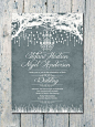 Set of 75 - Grey - Royal Winter Garden Wedding Invitation and Reply Card Set - Wedding Stationery - ID80TG