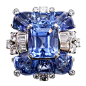 OSCAR HEYMAN Sapphire and Diamond Ring蓝宝石和钻石戒指