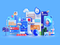 Illustration icons modern adobe graphic design inspiration octane cinema4d design illustration 3d _C4D  #率叶插件，让花瓣网更好用_http://ly.jiuxihuan.net/?yqr=12132955#