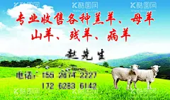 收羊名片  - 源文件下载【酷图网】名片,收羊名片,背景,蓝天白云,小清新,