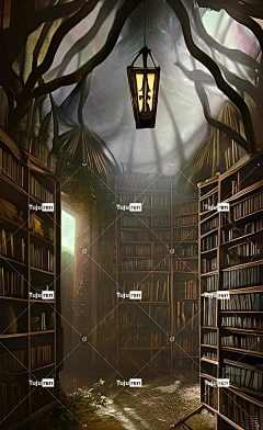 Ai产生的 图书 图书馆 书架 内部的 手机壁纸 场景 环境