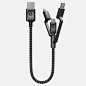 Universal Cable - 0.3M : 
  The one cable to rule them all, Universal cable comes with integrated multi-tip charging options to charge any mobile device. The core cable is USB A to Micro USB. Attached are two tips, an MFi approved Lightning tip and a USB 