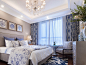 #混搭风格# #公寓# #卧室设计# 主卧布置清新柔美，青花瓷色的蓝白装饰让室内充满古典而又淡雅的气质，营造舒适睡眠空间。