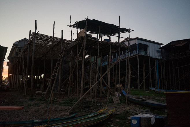 stilt house village .