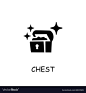 其中包括图片：Treasure chest flat icon vector image on VectorStock